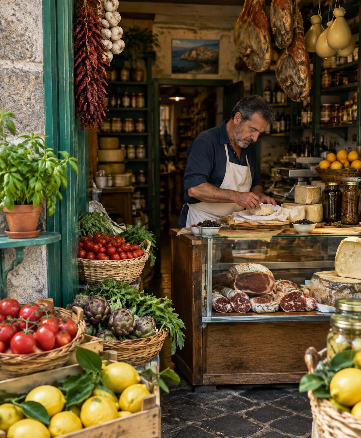 Esempio illustrativo di una bottega alimentare italiana
